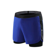 Fake Two-Piece Sports Shorts with Elastic Base
