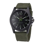 Canvas Strap Quartz Watch with Calendar Function