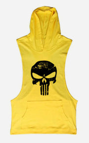 Men's Summer Vest with Skull Pattern Gym Hoodie
