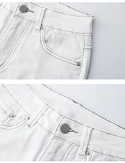 High Rise Loose Fit Boyfriend White Denim Jeans