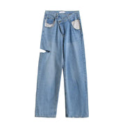 Women's Ripped Loose High Waist Jeans