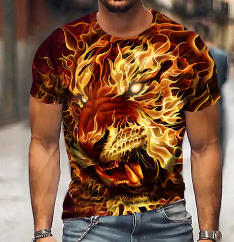 3D Printed Lion Pattern Men&