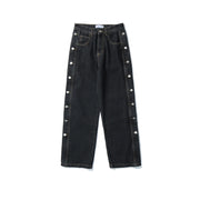 Wide-Leg Pants with Side Buttons