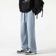 Men's Casual Loose Fit Wide Leg Jeans - Street Style