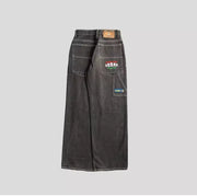 American Retro Alien Print Harajuku Wide-leg Jeans