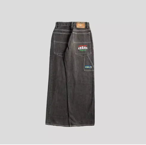American Retro Alien Print Harajuku Wide-leg Jeans