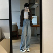 Vintage High Waist Wide Leg Straight Loose Jeans