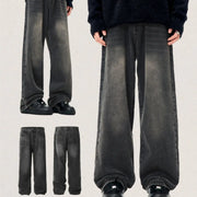 Men's Loose-Fit Washed Wide Leg Leisure Jeans
