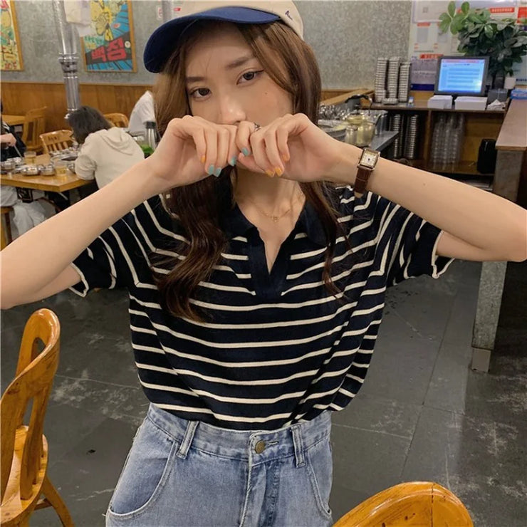 Vintage Stripe Y2K Harajuku Women&