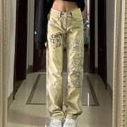 American Retro High Waist Wide Leg Jeans