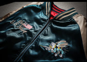 Bee Embroidered Reversible Baseball Jacket (Harajuku Style)