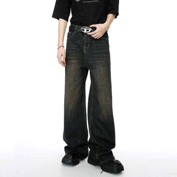 Vintage Loose Fit Distressed Straight Leg Jeans