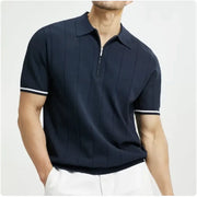 Men's Summer Polo Shirt with Zipper Lapel