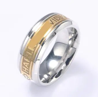 Titanium Steel Ring - Harley Style Band