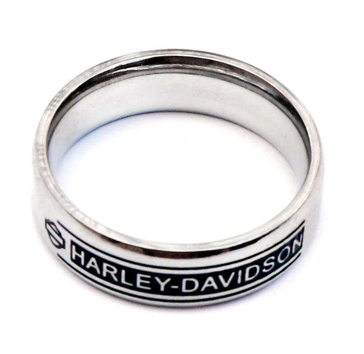 Titanium Steel Ring - Harley Style Band