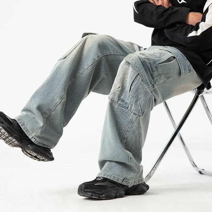 Workwear Multi-pocket Design Jeans Men&
