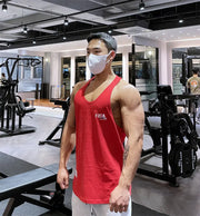Men's Casual Cotton Vest for Gym and Exercise