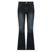 Street Retro Low Rise Jeans for Trendy Girls