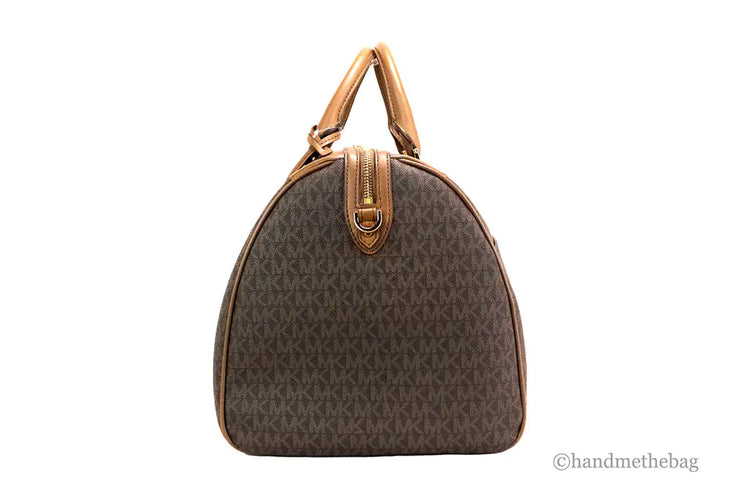 Copy of Michael Kors Travel Extra Large Brown PVC Top Zip Duffle Weekender Luggage Bag