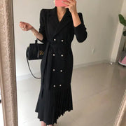 Korean Fashion Tailored Collar Business Dress