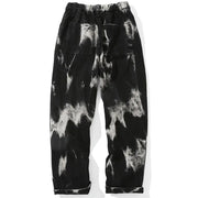 Men's Tie-Dye Denim Jeans with Elastic Waist - Loose Fit
