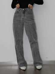 Stylish Women's Black Wide Leg Baggy Denim Pants