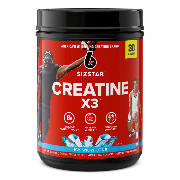 Six Star Creatine Powder Creatine X3 | Creatine HCl + Creatine Monohydrate Powder |Muscle Recovery Workout Supplement | Creatine Supplements | ICY Snow Cone (30 Servings)