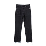 Men's Casual Jeans with Loose Straight Zipper Design