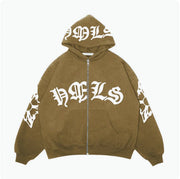 Gothic Letter Print Hoodie