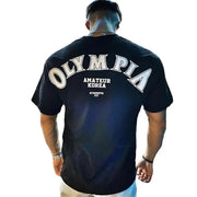 Men's Olympia Printed Cotton T-Shirt for Gym Workout
