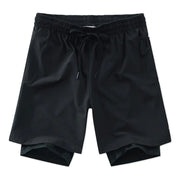 Men's Sports Yoga Pants - Fake Two-Piece Set