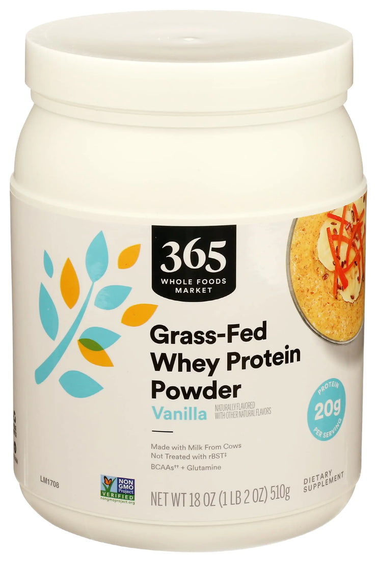 365 by Whole Foods Market Vanilla Grass Fed Whey Protein 18 Ounce