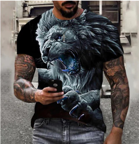 3D Printed Lion Pattern Men&