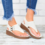 Women's Hollow Flat Heel Flip Flops Sandals