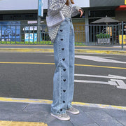 Wide Leg Loose Ladies Jeans - Casual Street Trend