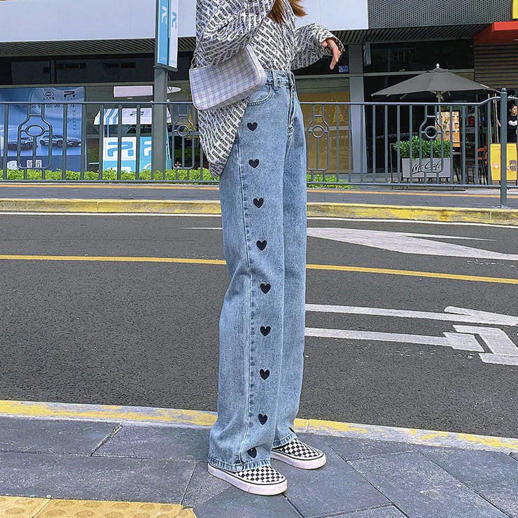 Wide Leg Loose Ladies Jeans - Casual Street Trend