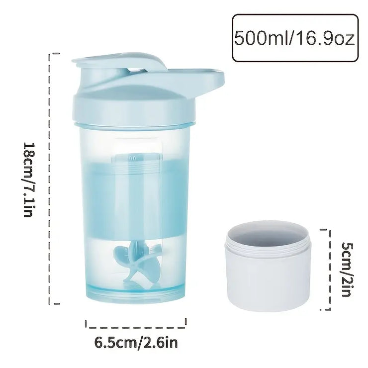 500ml Dual-Scale Protein Shaker Cup for Fitness