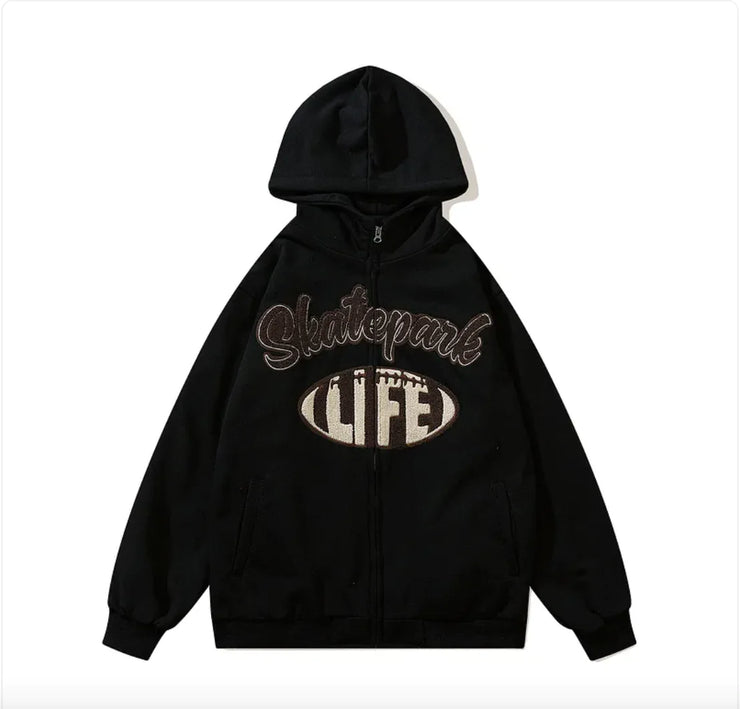 Vintage Embroidered Letter Hoodie