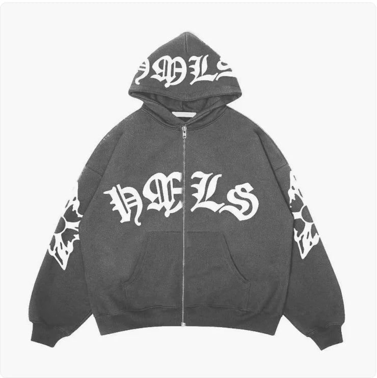 Gothic Letter Print Hoodie