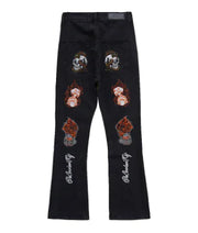 High Street Hip Hop Back Embroidered Jeans