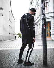 Retro High Street White Striped Distressed Skinny Jeans