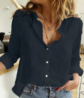 2020 Spring Autumn Casual Loose Linen Shirt