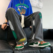 Men's High Street Circle Print Design Jeans