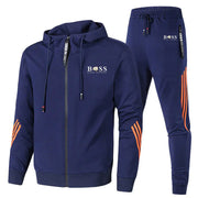 Men's Casual Sports Two-Piece Hoodie Set with Print