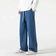Men's Casual Loose Fit Wide Leg Jeans - Street Style
