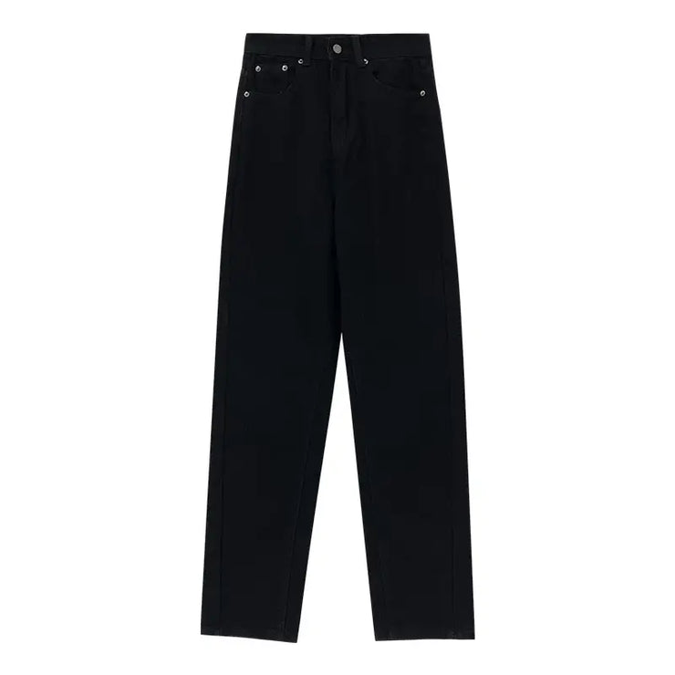 High Rise Loose Fit Black Boyfriend Jeans for Women