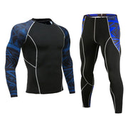 Men's Long Sleeve T-Shirt and Pants Fitness Set