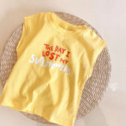 Boys' Cotton Sleeveless Summer T-shirt with Print