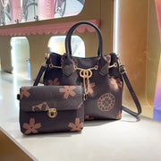 2pcs Women's Printed Handbag Set: Bucket & Crossbody