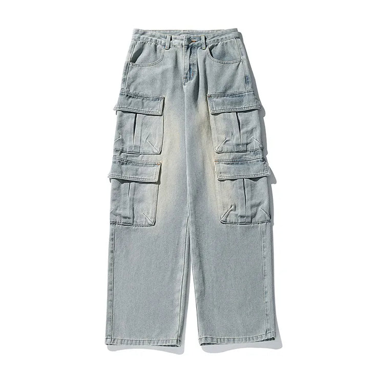 Workwear Multi-pocket Design Jeans Men&